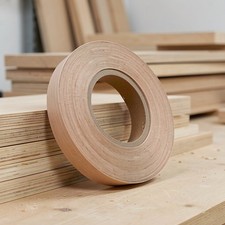Wood Veneer Edge Banding, 0.75   x49ft Pre-Glued Strips, Khaki