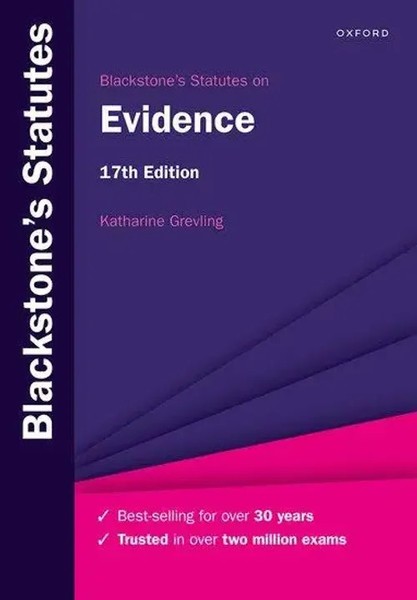 Blackstone's Statutes On Evidence | Katharine Grevling | Englisch | Taschenbuch-image