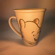 Disney WINNIE The POOH Coffee Mug Cup Shy True Loyal Humble Curious Pondering