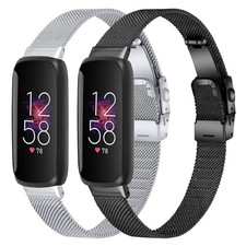 2PACK Slim Band with Fitbit inspire 3 , Mesh Stainless Steel Adjustable Watch...