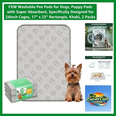 Super Absorbent Khaki Puppy Pads - Waterproof & Ideal for Crate Training, 2 Pack