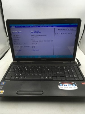 TOSHIBA SATELLITE C655-S5201 - BOOTS TO BIOS - AMD E 350 - 3GB RAM -READ-BB