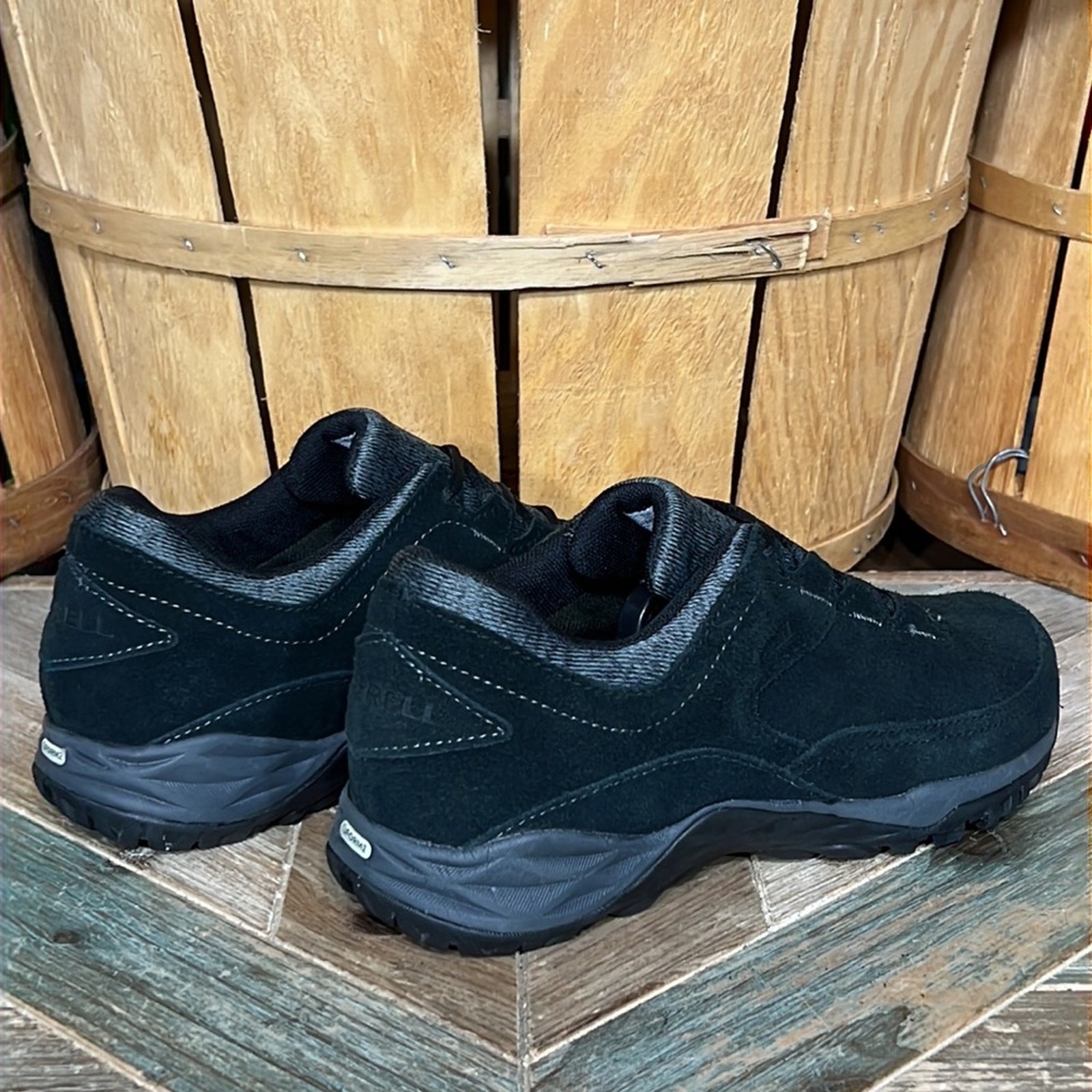 Sneakers Merrell Addison nere scamosciate foderate in pile impermeabili da donna taglia 7 5