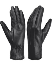 Women's Genuine Lambskin Leather Gloves Winter Warm Driving Soft Lining Outdoor