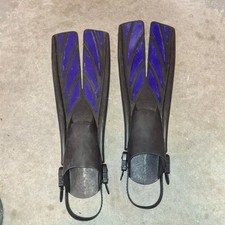 Atomic Aquatics Nature's Wing Blue Split Fins Scuba Diving Open Heel X-Large XL