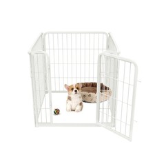 Indoor Dog Playpen Heavy Duty 24 Inch 4 Panels for Puppy Small Dogs White