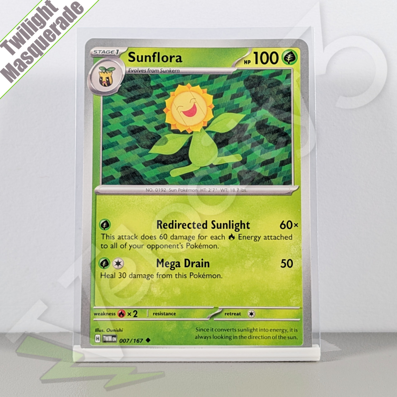 Pokemon TCG Card - Sunflora 7/167 Uncommon | Twilight Masquerade (2024) TWM