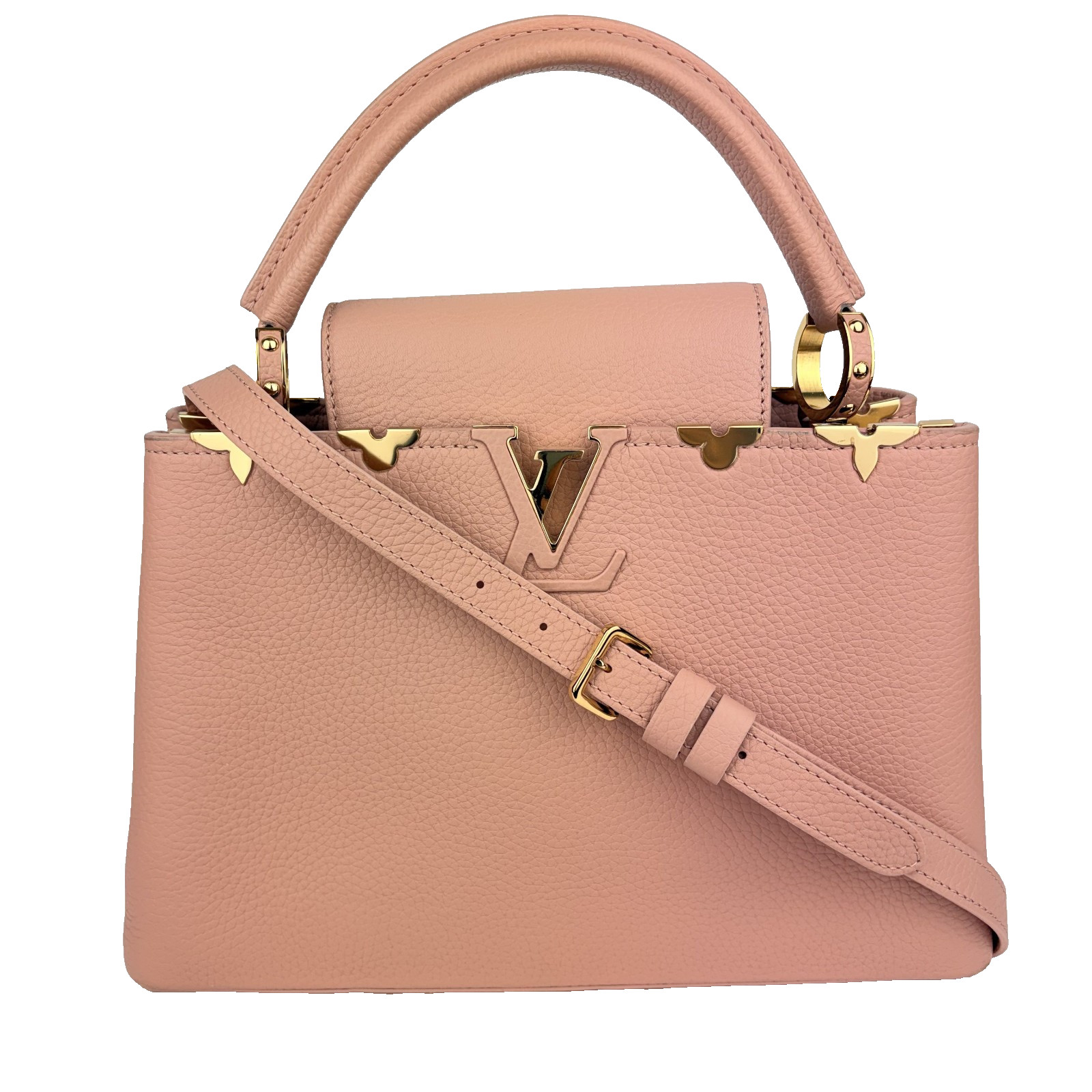 Louis Vuitton Capucines MM Pink Taurillon Leather Top Handle Crossbody Bag 31cm
