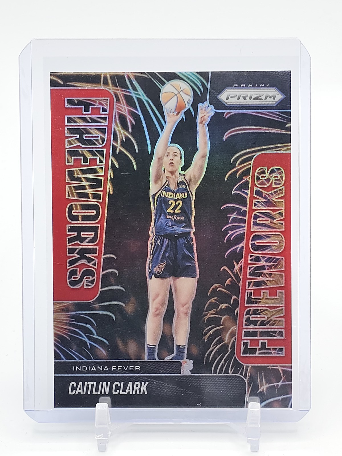 CAITLIN CLARK 2025-26 PRIZM WNBA FIREWORKS RED #9 FEVER /99 Q1496
