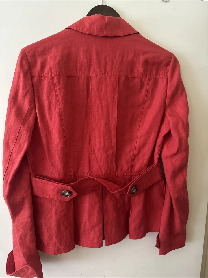 Chaqueta de lino Burberry Brit naranja rojo talla US 8 Foto 3 de 4