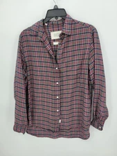 Grayson Shirt Womens Large 3 Red Plaid Long Sleeve Button Up Classic Preppy