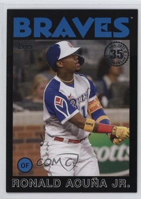 2021 Update 1986 Topps Baseball 35th Anniversary Black /299 Ronald Acuna Jr my8