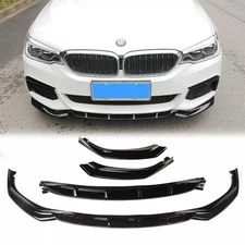 Gloss Black Front Bumper Lip Body Kit Spoiler For BMW 5-Series M Sport 2017-2019