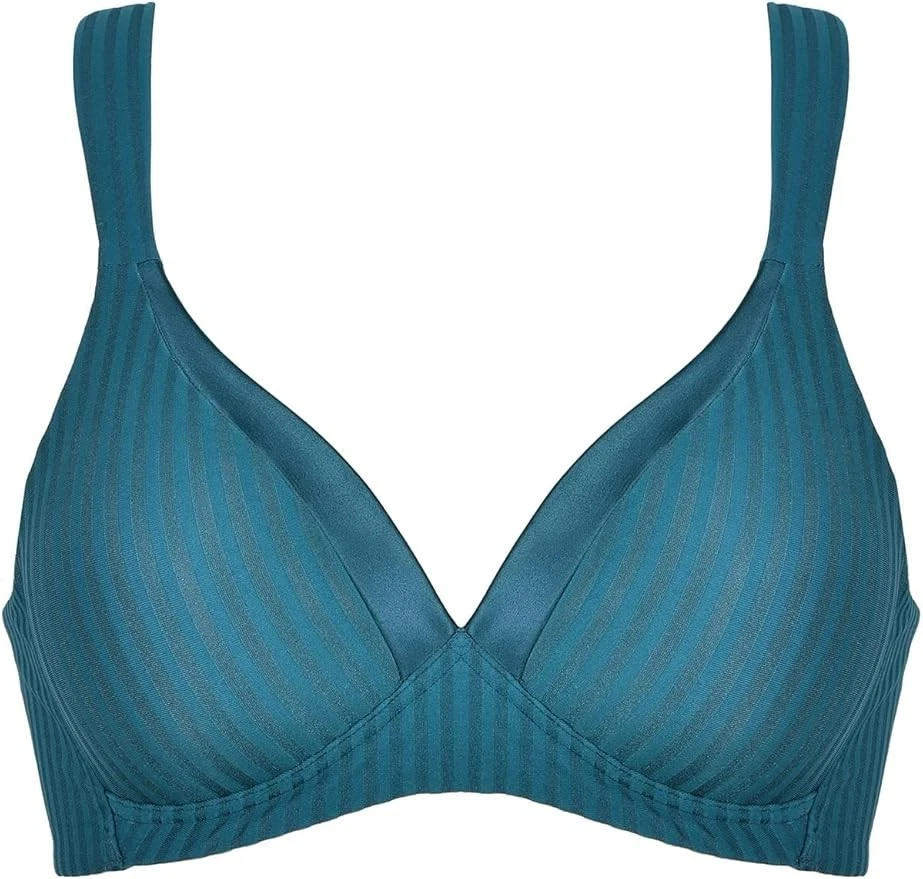 Sujetador suave Naturana The Wednesday correa ancha sin aros verde, azul marino, crudo Foto 4 de 4