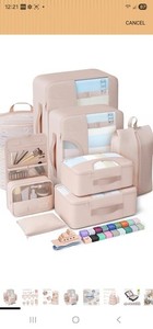 Packing Cubes 8 Pc Set Travel Luggage Organizers Mesh Toiletries Storage Bags