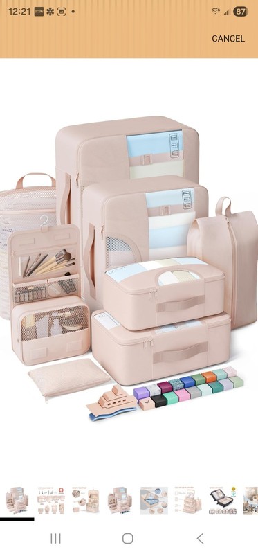 Packing Cubes 8 Pc Set Travel Luggage Organizers Mesh Toiletries Storage Bags
