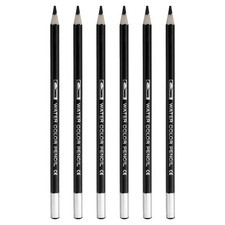 6Pcs, Watercolor Pencil for Coloring Drawing Painting Black