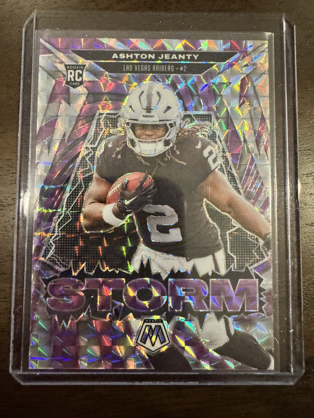 2025 Mosaic Ashton Jeanty Purple Storm RC /49 Raiders