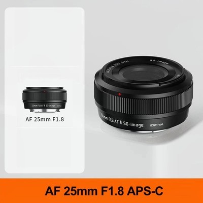 SGimage AF 25mm F1.8 APS-C Camera Lens Standard lens For Sony E Fuji X Black