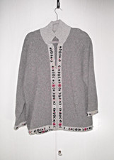 K004  Linzner Trachtenstrickjacke Grau Gr. ca. L