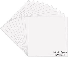 10 Sheets 10 mil Mylar Sheet, 12 x 12 inch 10mil, 12 x 12”, 10 Pack 