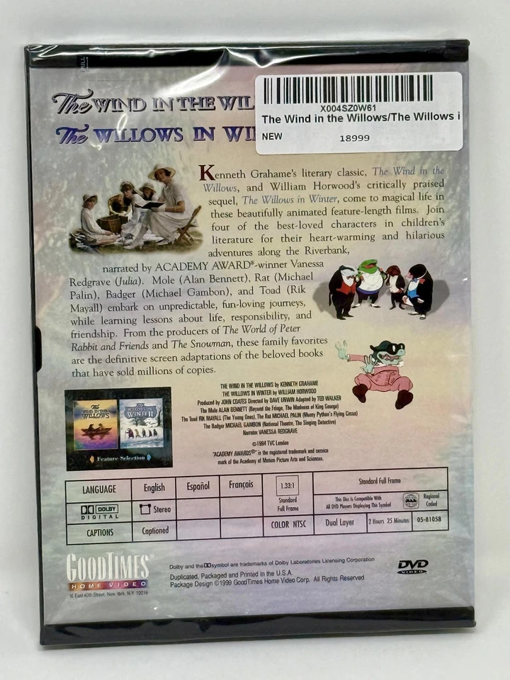 The Wind in the Willows in Winter Double Feature DVD OOP Animated New Sealed - Image 2 of 2