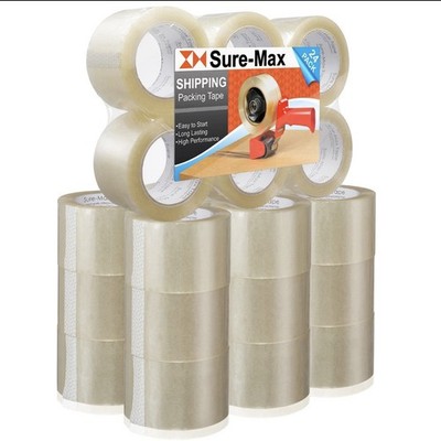 72 Rolls 3'' Extra-Wide Clear Shipping Packing Moving Tape 110 yds/330' ea - 2mil