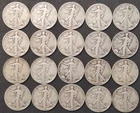 Walking Liberty Silver Half Dollars - Full Roll of 20 Coins, 1930s & 1940s - ZWL