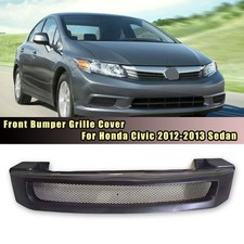 Matte Black Front Grille Mesh Grill For Honda Civic 2012-2013 Sedan Upper Bumper Matte Black Front Grille Mesh Grill For Honda Civic 2012-2013 Sedan Upper Bumper