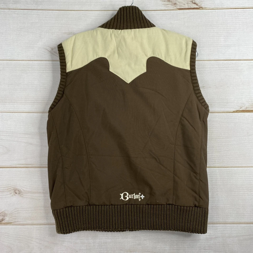 Burton Insulated Vest Womens M Brown Cream Snowboarding Outdoors Retro Y2K - Image 4 of 4