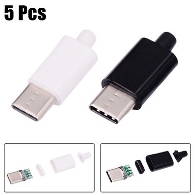 USB31 Typ C Stecker 5x Löten auf PCB Board mit schwarzer oder weißer Hülle