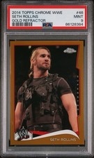 2014 WWE Topps Chrome Seth Rollins Gold Refractor 22/50 PSA 9 #46