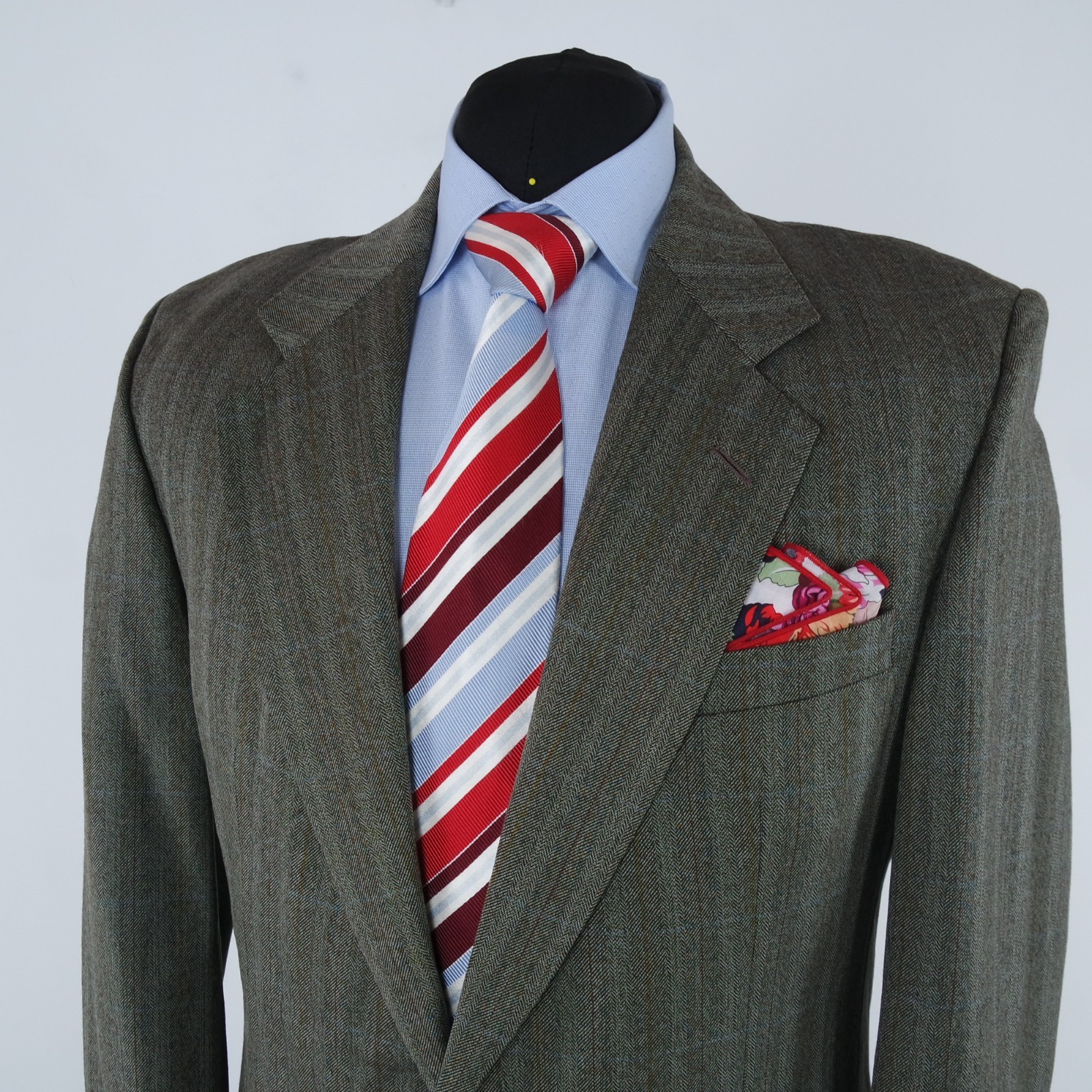 Mens Vintage DAKS Tweed Jacket 42R UK Size Herringbone Wool Sport Coat Blazer image 10