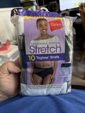 Hanes Brief Womens 10 Panties Underwear Breathable Cotton Stretch Cool 6/M