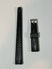Black 16mm Rubber Diver Watch Band Strap Tropical Style Waterproof Sport 8" NOS