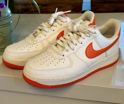 Air Force 1 Low  07 White Team Orange Sz 8 Mens DC2911-101 Authentic Rare