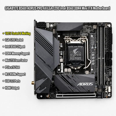 GIGABYTE B560I AORUS PRO AX LGA 1200 Intel B560 DDR4 Mini ITX Motherboard