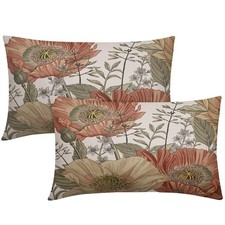 Vintage Floral Lumbar Pillow Covers 12x20 Botanical Rustic Flower Pattern Dec...