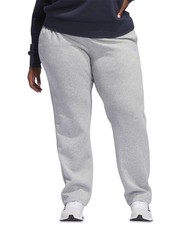 Adidas Plus Size Feel Cozy Small Logo Sweatpants - Medium Grey Heather