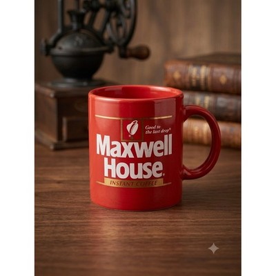 Vintage Maxwell House Coffee Mug Red Ceramic Good To The Last Drop Japan Logo