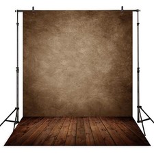 Allenjoy Fabric 6x8ft Abstract Brown Wall with Wood Floor Photo Backdrop for ...
