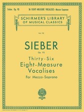 36 Eight-Measure Vocalises, Op. 93 F. Sieber Book [Softcover] Mezzo-Soprano Voic