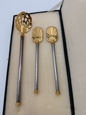 PETROSSIAN PARIS Silver Gilded CAVIAR Spoon Set Art Deco FRANCE G