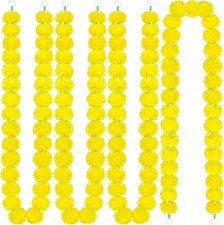 Marigold Garland 5 Feet Long Artificial Marigold Flowers Garland Bulk Diwali