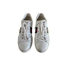 Gucci White Leather Ace Studded Pearl Sneaker, Size 39