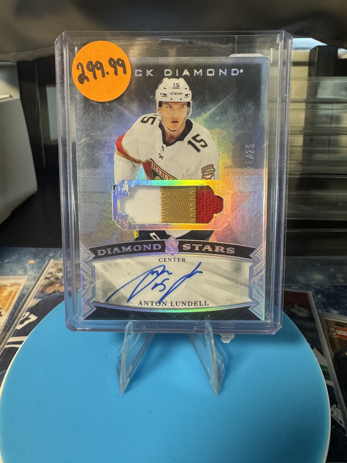 23-24 U.D Black Diamond Anton Lundell Diamond Stars Auto Premium Relics #/25