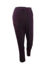 Tommy Hilfiger Women's Ponte-Knit Ankle Pants 6, Black Currant 