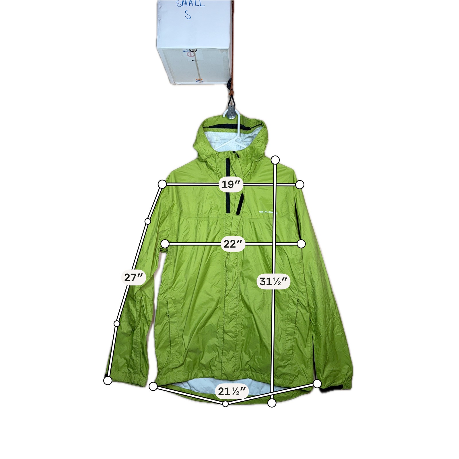 Gage Technical Gear Full Zip Rain Shell Jacket Ho… - image 3