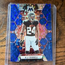 Panini 2023 Mosaic A.J. Terrell #10 Falcons No Huddle Blue Mosaic Prizm /75