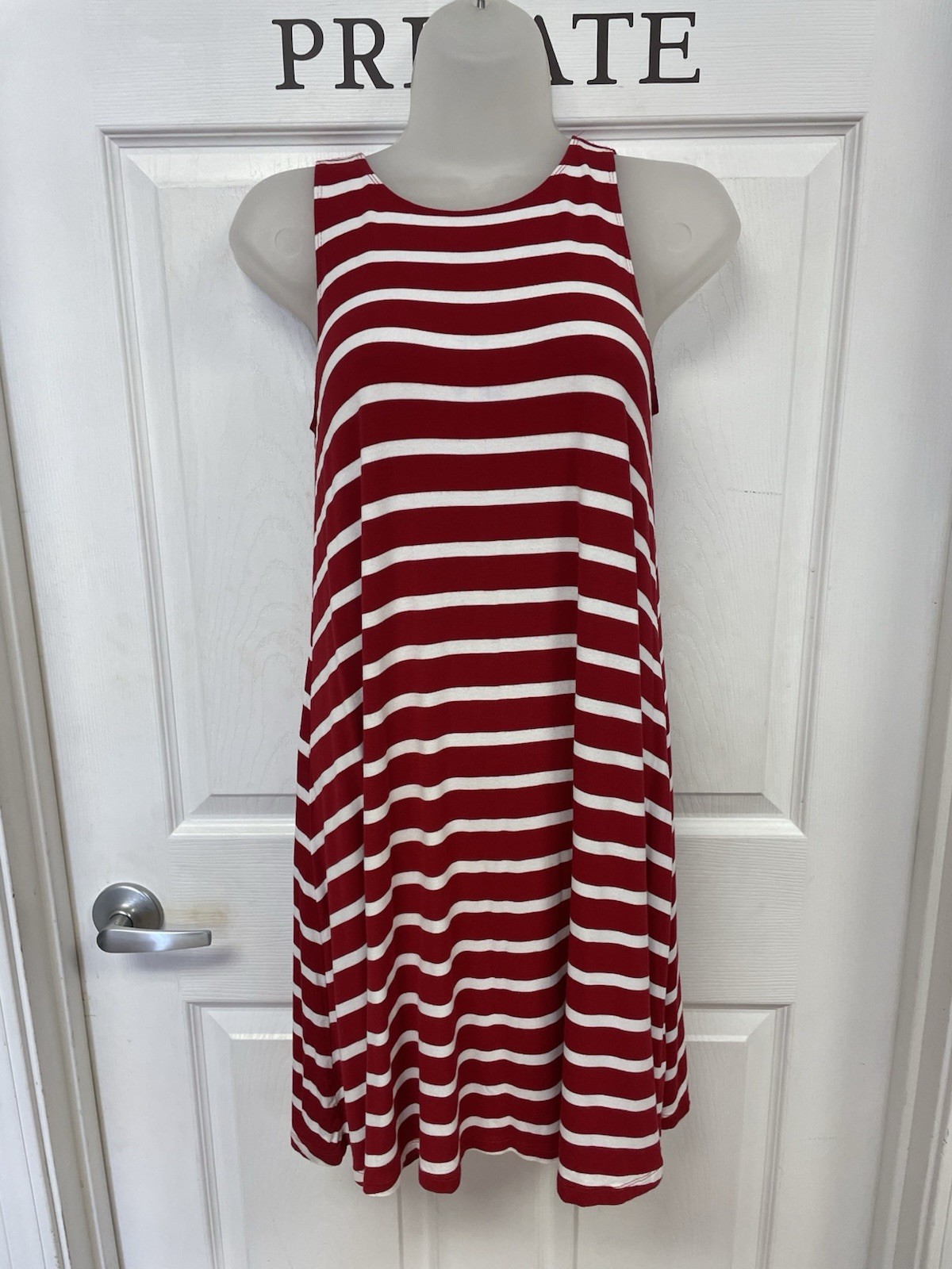 Old Navy Summer Sun Dress S Red White Stripes Coastal Beach Nautical